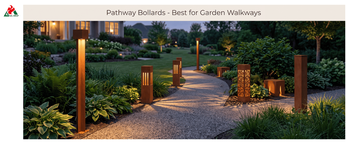 corten lights driveway entrance